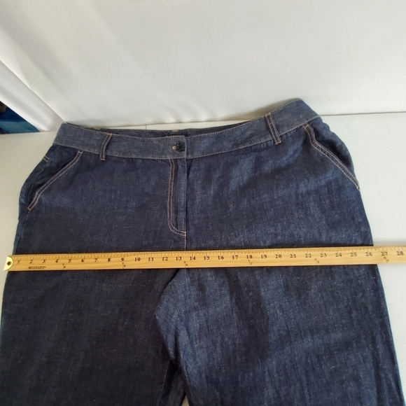 Talbots Woman Petites Heritage Pants Size 22W Linen Cotton Blend Wide Leg NEW - Picture 7 of 13